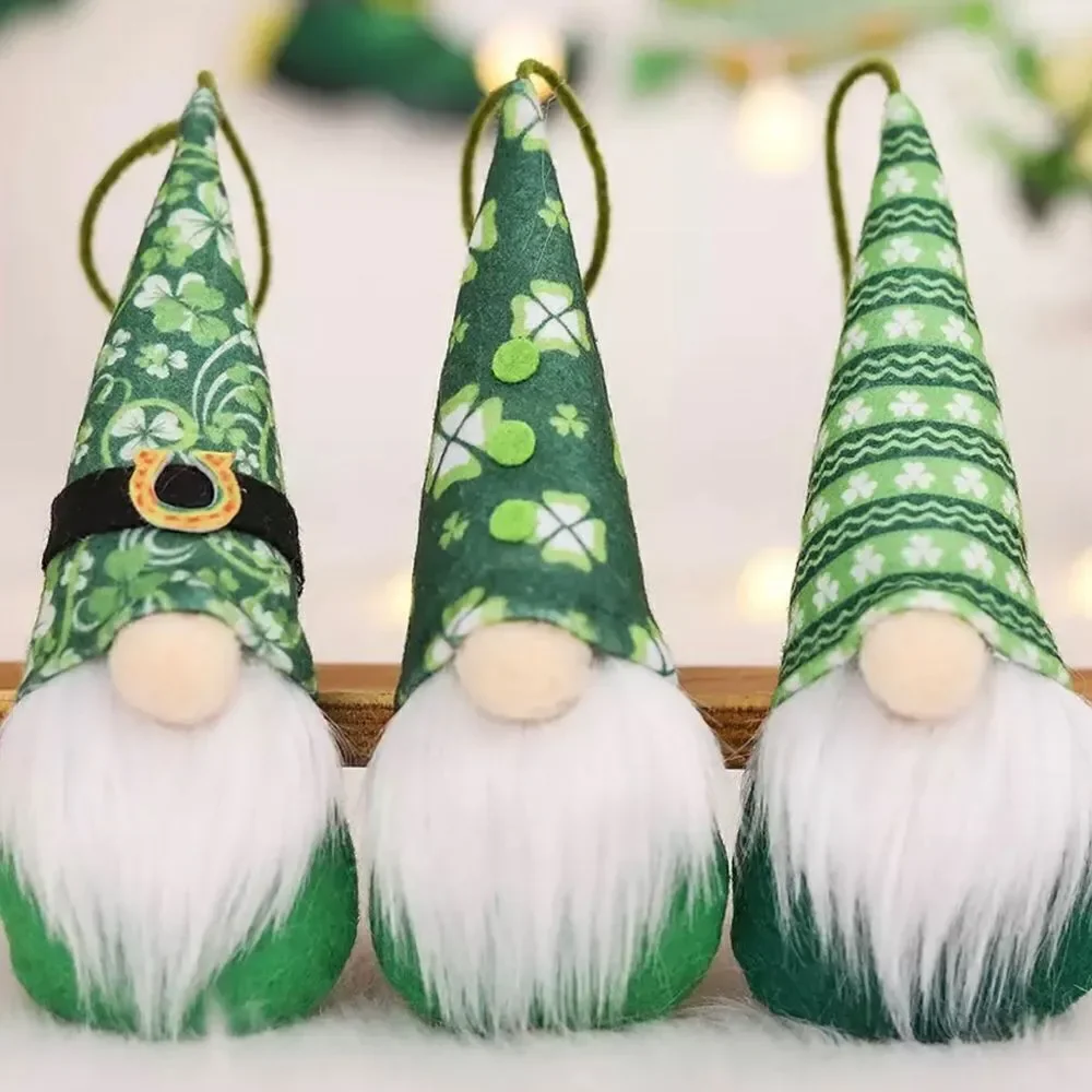 LUCKY LEPRECHAUN‎ GNOME ORNAMENTS, SET OF 3